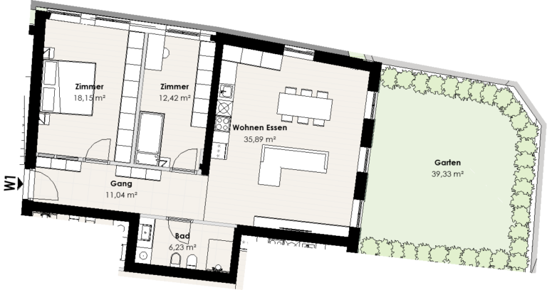 Amadeus Immobilien - EIN End Grundriss 1UG VK W1