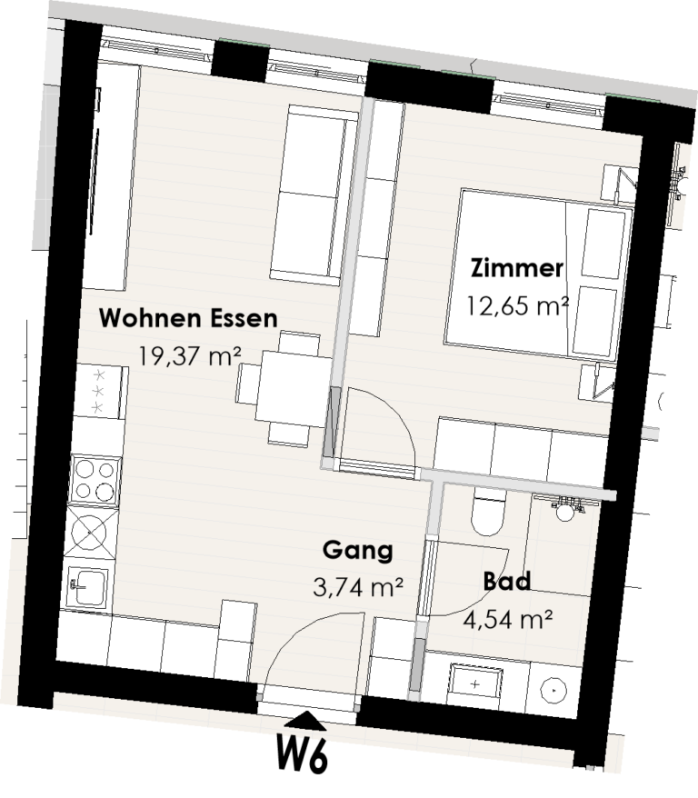 Amadeus Immobilien - EIN End Grundriss EG VK W6