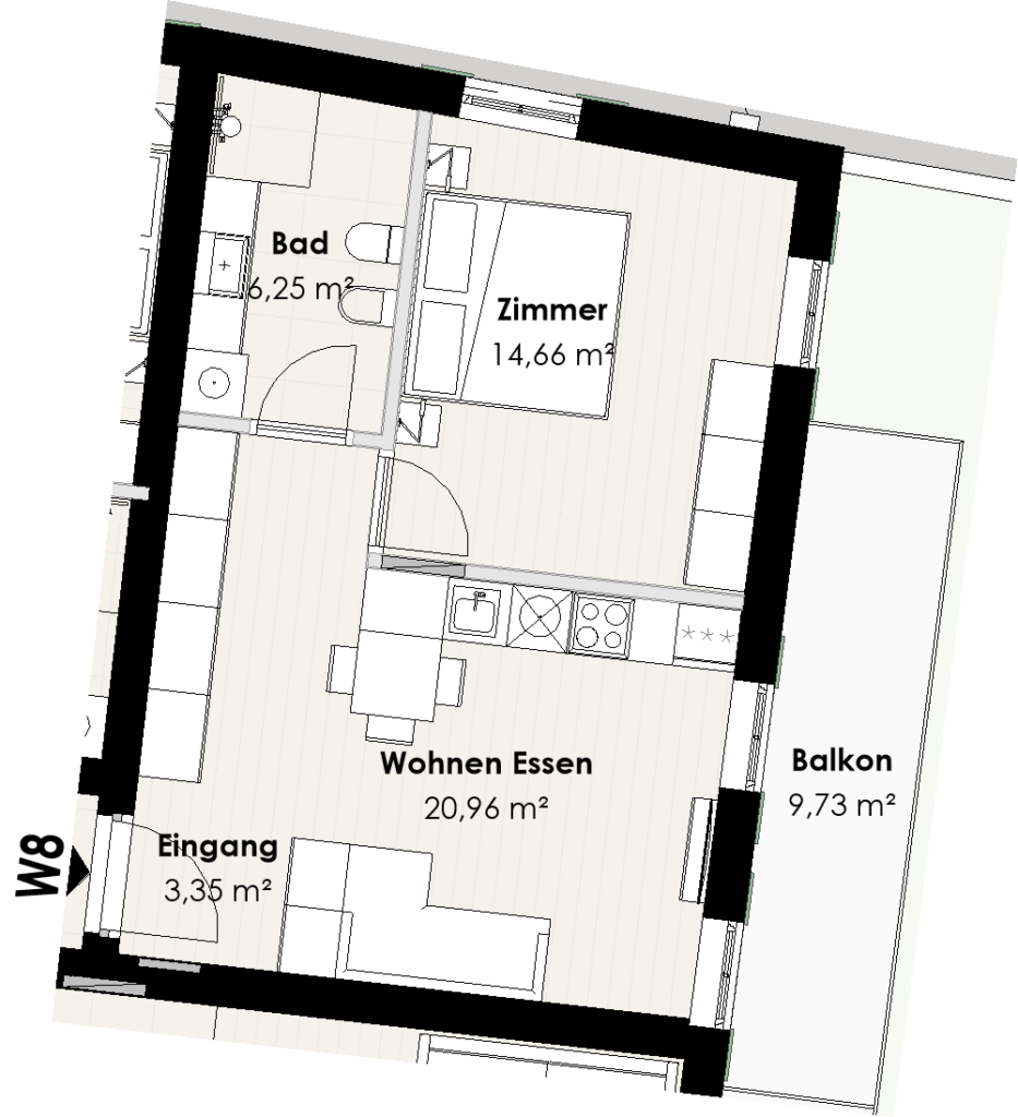 Amadeus Immobilien - EIN End Grundriss EG VK W8