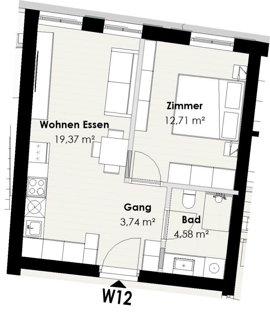 Amadeus Immobilien - EIN End Grundriss OG1 VK W12