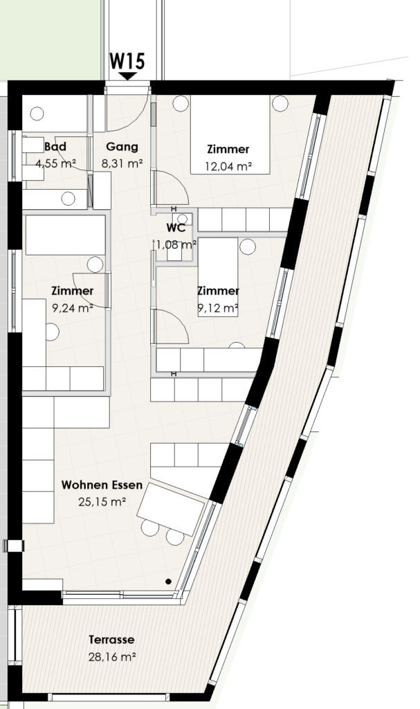 Amadeus Immobilien - EIN End Grundriss OG1 VK W15